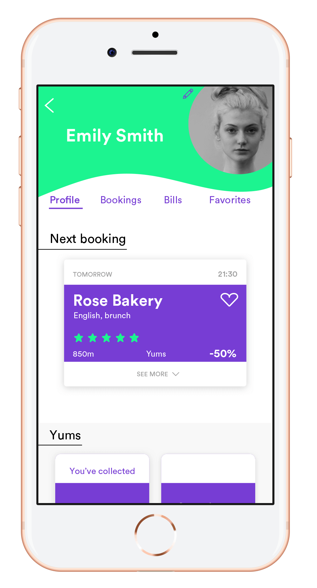 mockup with profile page in it