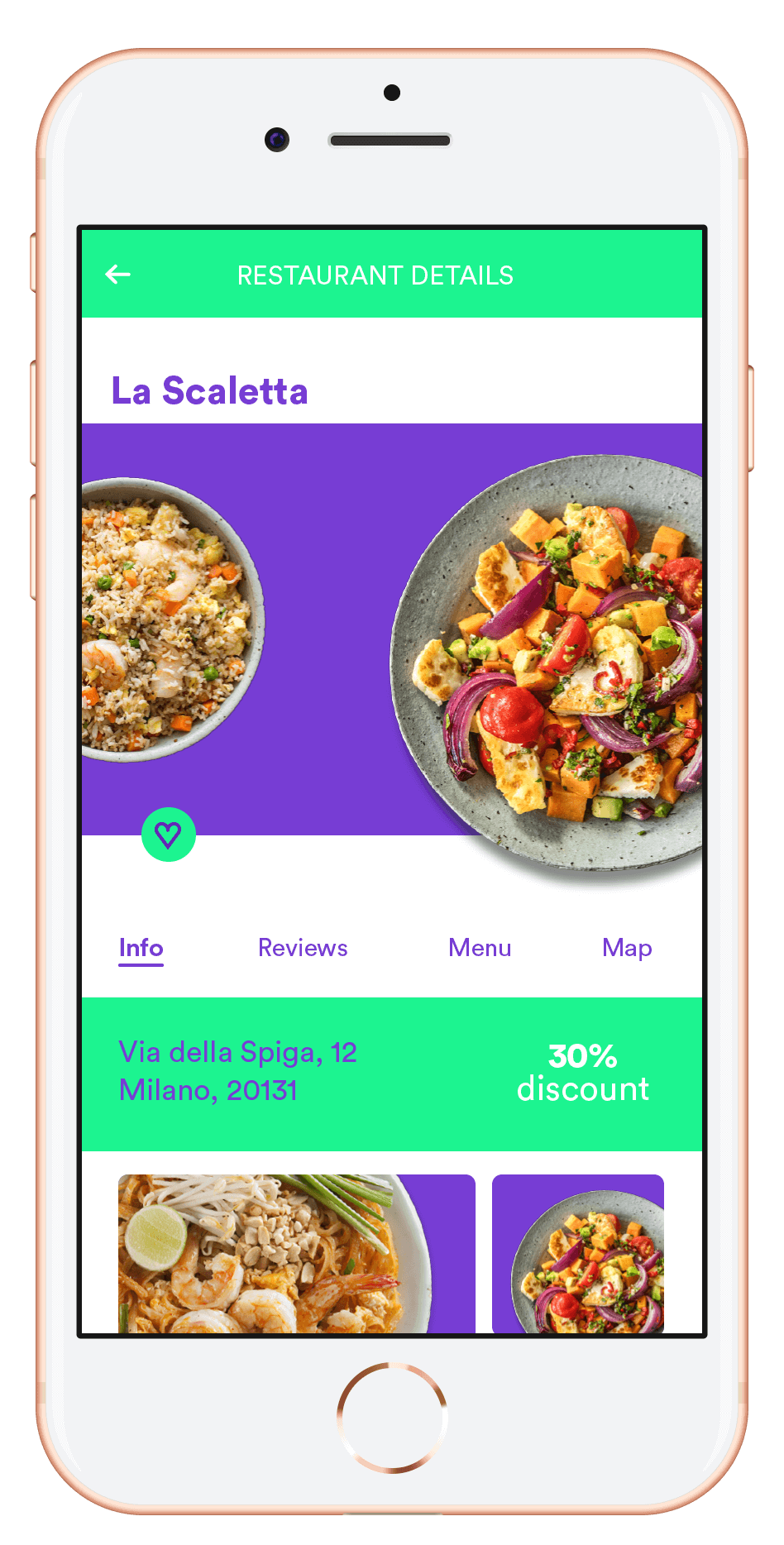 mockup with restaurant page in it